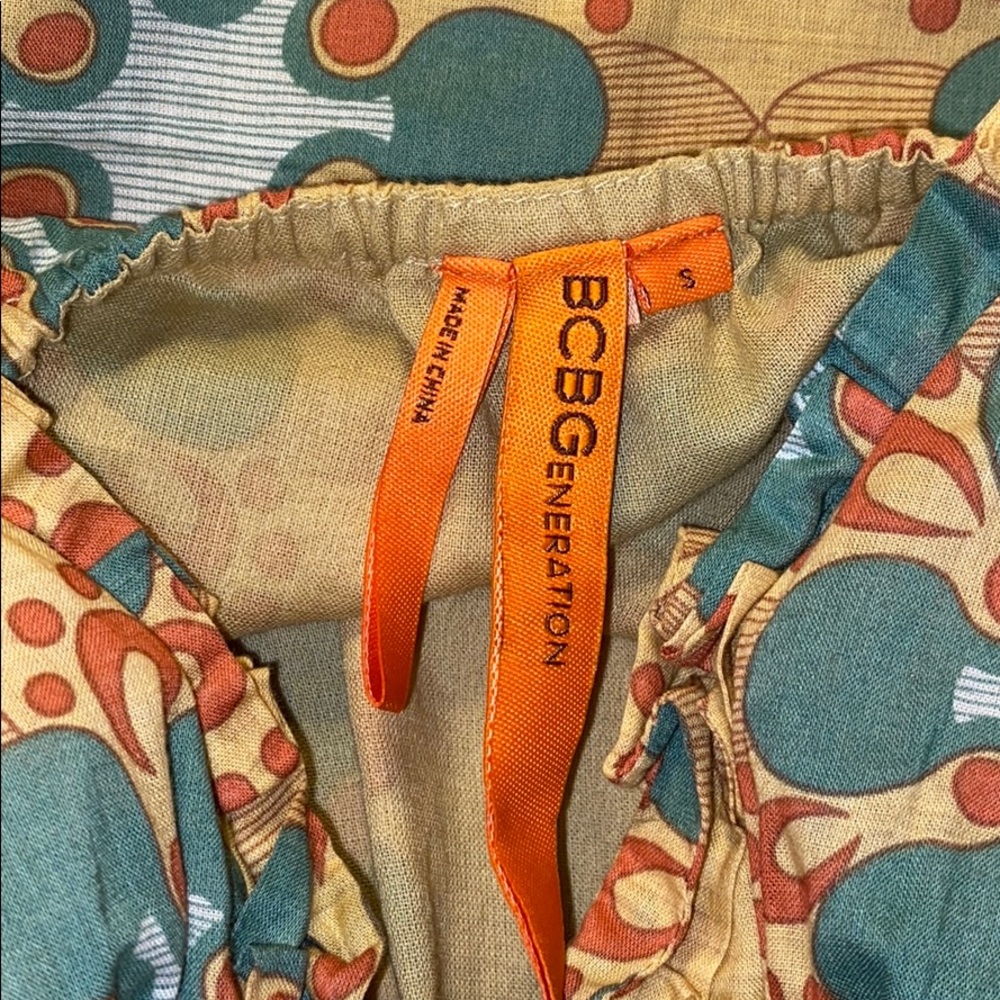 BCBGeneration Ruffle Floral Print Halter Blouse - Picture 6 of 8